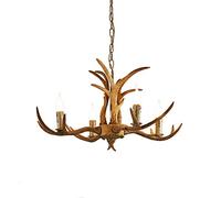 ZJHQQB Bar,Dining Room,Industrial Style Lamps,E14 Country Resin Antler Chandelier,Deer Horn Vintage Style Ceiling Light Countryside Antler Chandelier For Living Room,Café-Tooth white antique color 4