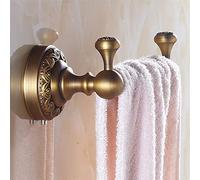 ZJHQQB Bathroom Shelves Antique Single Rod European Style Toilet Behind The Bathroom Door Towel Rack Bar, Bronze Towel Rod Full Copper Single Rod