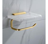 ZJHQQB Bathroom Shelves Light Luxury Natural Marble Space Aluminum Brushed Gold Towel Bar Rail Rack, Toilet Brush Holder, Paper Holder, Hardware Pendant Set