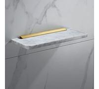 ZJHQQB Bathroom Shelves Light Luxury Natural Marble Space Aluminum Brushed Gold Towel Bar Rail Rack, Toilet Brush Holder, Paper Holder, Hardware Pendant Set