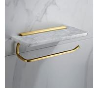 ZJHQQB Bathroom Shelves Light Luxury Natural Marble Space Aluminum Brushed Gold Towel Bar Rail Rack, Toilet Brush Holder, Paper Holder, Hardware Pendant Set