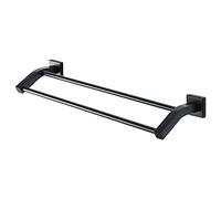 ZJHQQB Bathroom Shelves Towel Rail Rack Double Towel Rail, Wall Mounted 40/50CM Towel Rack, Bathroom 304 Stainless Steel Black Towel Bar, Towel Hanger Black Towel Holder for Bathroom Kitchen