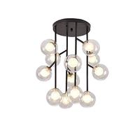 ZJHQQB Bedroom Lamp,Dining Room,G9 Creative Ceiling Lamp,Nordic Warm Romantic Molecular Chandelier,Living Room Lamp-Black. 12 head