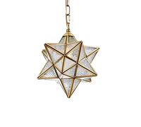 ZJHQQB Corridor Aisle Balcony Entrance Entry Lamp,E27 American All Copper Creative Chandeliers,'s Bedroom Stars Copper Chandeliers-Copper and matte glass 28 * 28cm