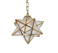 ZJHQQB Corridor Aisle Balcony Entrance Entry Lamp,E27 American All Copper Creative Chandeliers,'s Bedroom Stars Copper Chandeliers-Copper and matte glass 36 * 36cm