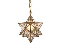 ZJHQQB Corridor Aisle Balcony Entrance Entry Lamp,E27 American All Copper Creative Chandeliers,'s Bedroom Stars Copper Chandeliers-Copper and clear glass 28 * 28cm