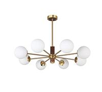 ZJHQQB E14 Nordic Light Luxury Walnut All Copper Chandeliers,For Living Room Study Room Bedroom Dining Room Model Room,American Creative Magic Beans Chandeliers-Copper and walnuts 90 * 59cm