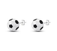 ZJHQQB ear Jacket Stud Earrings 925 Sterling Silver Earrings for Women Fashion Butterfly Moon Star Earrings Studs 5A Cz Jewelry Gifts for Women Girls, ENZEBAOFU, Football,