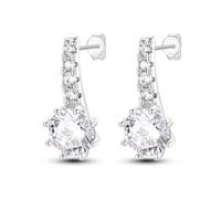 ZJHQQB ear Jacket Stud Earrings 925 Sterling Silver Earrings for Women Fashion Butterfly Moon Star Earrings Studs 5A Cz Jewelry Gifts for Women Girls, ENZEBAOFU, Classic round CZ,