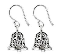 ZJHQQB Fashion Creativity S925 Silver Retro Palace Style Fashion Flow Style Bell Earrings Female Bell Earrings/Bell Ears, Silver