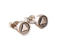 ZJHQQB Fashion Creativity S925 Sterling Silver Ear Stud Triangle Gossip Pattern Earrings Women/Triangle Pattern, Silver