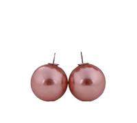 ZJHQQB Fashion Pearl Double Side Two Front and Back Post Ear Stud Earrings-Pink, Light Coffee