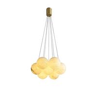 ZJHQQB G9 All Copper Marble Chandelier, Lamp,Living Room Dining Room Bedroom Villa Soft Decoration Designer Showroom Lighting, Lampshade-Full copper and cloud stone 7 head