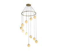 ZJHQQB G9 Concise All Copper Chandeliers,Nordic Creative Marble Chandeliers,Stairs Aisles Duplex Living Room Dining Room-Full copper and cloud stone 11 head