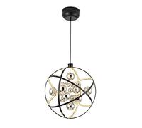ZJHQQB Home Living Room Dining Room Bedroom Café,LED Nordic Retro American Chandelier, Style Ring Glass Chandelier-Dark planet 80cm