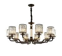 ZJHQQB Household Lamps,Bedroom Lights,Dining Room Lights,E14 American Crystal Chandelier,Light Luxury Creative Chandeliers-Black. 10 head
