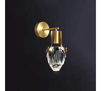 ZJHQQB LED 5W Contemporary Copper Wall Sconces K9 Crystal Gold Wall Lamp Creativity Indoor Decoration Wall Light Bedroom Bedside Lamp Living Room Dining Corridor Lights