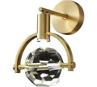 ZJHQQB LED 5W Crystal Wall Lamp Bedroom Bedside Lights Postmodern Luxury Gold Metal Spotlight Full Copper Lighting Decoration For Home Romanti Aisle Living Room