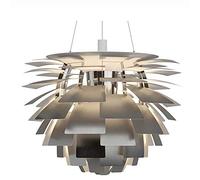 ZJHQQB Living Room Dining Room Bedroom Villa Stairwell Hotel Lobby Lighting,Nordic Designer Chandelier,E27 Denmark Pine Cone Lamp-Silver 72cm