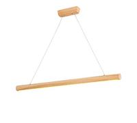 ZJHQQB Nordic Concise Zen Chandeliers,Creative Personality Restaurant Lamps,LED SMD Japanese Long Strip Solid Wood Chandeliers-Warm light 95 * 8cm