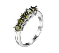 ZJHQQB Plated 18ct Gold Rings Women, Promise Engagement Rings for Her Five Round Shape Wedding Band Cubic Zirconia