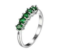 ZJHQQB Plated 18ct Gold Rings Women, Promise Engagement Rings for Her Five Round Shape Wedding Band Cubic Zirconia