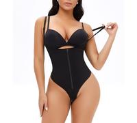 ZJHQQB Plus Size Zipper Buckle Thong Shapewear For Women, Tummy Control Bodysuit Waist Trainer Butt Lifter Front Body Shaper Ladies Seamless Tightening Corset