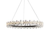 ZJHQQB Post- Living Room Lights,LED Nordic Light Luxury Crystal Chandeliers,Bedroom Dining Room Room Apartment Model Room Crystal Lamps-Black warm light 80cm