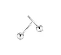 ZJHQQB Pure Silver 990 Earrings Bead Straight Needle Men and Women Glossy Round Beads Ear-Raising Hypoallergenic Little Girl Silver Earrings, 5