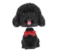 ZJHQQB Resin Puppy Car Interior Ornament Black Bobblehead Cockapoo Figurine Shaking Head Puppy Model for Desk