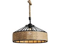 ZJHQQB Retro Creative Hemp Rope Industrial Style Chandelier,E27 American Country Pastoral Chandelier,Living Room Bedroom Dining Room Coffee Shop Dining Room Lamps-Black. 50 * 30cm