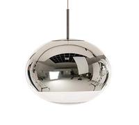 ZJHQQB Round Mirror Lighting,Restaurant Bar Clothing,E27 Nordic Gold Silver Glass Chandelier,Retro Big Art Lamp,American Style Round Chandelier-Chrome 40cm