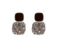 ZJHQQB Ss925 Silver Needle Dream Earrings European and American Sense Light Hand-Set Diamond Vibrato with The Same Earrings,