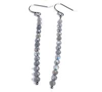 ZJHQQB Tassel Pearl Natural Quartz Tourmaline Labradorite Lapis Lazuli 4Mm Faceted Earrings Handmade Fashion Ladies Jewellery-Labradorite,7Cm,