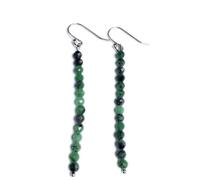 ZJHQQB Tassel Pearl Natural Quartz Tourmaline Labradorite Lapis Lazuli 4Mm Faceted Earrings Handmade Fashion Ladies Jewellery-Red and Green,7Cm,