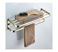 ZJHQQB Towel Rail Rack Rose Gold Bath Towel Bar, Bathroom Towel Rail, Brass White Black European Towel Rack Towel Holder, Antique Wall Mounted Clothes Holder for Bathroom Kitchen