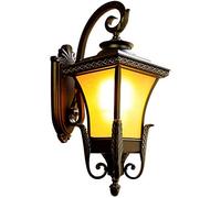 ZJHQQB Vintage Retro Wall Lights Antique Industrial Wall Lamp Cast Aluminum and Orange Glass Lampshade Garden Wall Lights Waterproof E27 Patio Courtyard Fence Foyer IP54