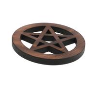 ZJHQQB Wooden Pentagram Ornaments Retro Altar Tile for Wicca Pagan Rituals Ceremony Decor Offering Fruit Tray Altar Ritual Plate Dish Fits Table Decoration