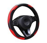 ZJHRTN Car Leather Steering Wheel Cover for Fiat 500 Abarth 595 2020 2021 2022 2023 2024 2025 2026, Breathable and Anti-Slip Wear-Resistant Comfort Interior Accessories,A