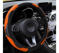 ZJHRTN Car Leather Steering Wheel Cover for Fiat 500 GQ 2000-2018 2019 2020 2021 2022 2023 2024 2025 2026, Breathable and Anti-Slip Wear-Resistant Comfort Interior Accessories,B