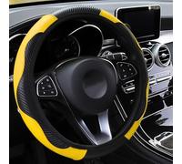 ZJHRTN Car Leather Steering Wheel Cover for Fiat 500L 2015-2017 2018 2019 2020 2021 2022 2023 2024 2025 2026, Breathable and Anti-Slip Wear-Resistant Comfort Interior Accessories,D