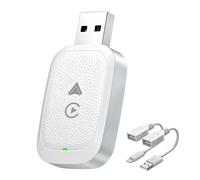 ZJHRTN Wireless CarPlay Adapter for Renault Scenic, Plug & Play Fast Auto-Connect, Upgrade from Wired CarPlay to Wireless 2-in-1 Converter, Silver Radium White