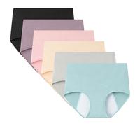 ZJHTK High Waist Incontinence Underwear for Women, Cotton Incontinence Protective Briefs, Washable Ladies Panties, 6pcs,Multi colored,3XL