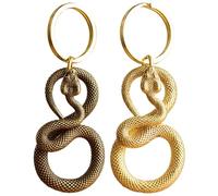 zjhukfmc 2Pieces Snake Shape Key Ring, Brass Coiled Snake Car Key chain, The Snake Key chain, Chinese Snake Charm Keyring, Metal Snake, Hanging Pendants For Keys, Wallet, Car, Backpack1.97x1.18In
