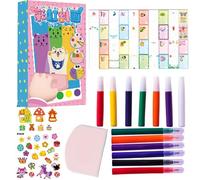 zjhukfmc 35 Pieces Rainbow Dot Graffiti Scratch Painting, 20.5x12.9x2.6cm Squeegee Art Paint Kit, Funny Scratch Painting Dot Art for Kids Adults,Dot Color Painting Paper Set for Boys Girls
