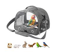 Zjhukfmc Bird Travel Carrier - Travel Bird Carrier With Standing Perch And Stainless Steel Tray, Parrotlets Travel Carrier, Breathable Parrot Travel Cage, Removable Pet Carrying Travel Cage,33x24x26cm