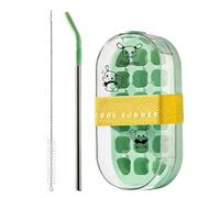 zjhukfmc Contactless Ice Cube Tray Bottle - 2-in-1 Reusable Bottle with Straw, Contactless Ice Cube Tray - For Home, Kitchen, Office, Outdoor, Camping, Hiking, Picnic, Cocktail Party