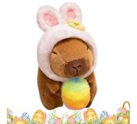 zjhukfmc Cute Capybara Plush,7.8 Inches Plush Decor Holding Easter Egg | Stuffed Animal Toy with Bunny Ear Hat | for Nursery Sofa Travel Home Bedroom Birthdays Holiday