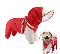 zjhukfmc Dog Rain Jackets, Lightweight Rain Jacket for Puppies with Hood, Waterproof, Adjustable, Reflective Clothing for Dogs in Sizes M to XL, for Rainy Weather, Walks and Outdoors