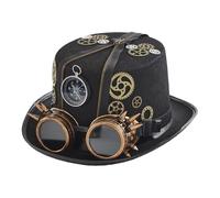 zjhukfmc Gothic Steampunk Top Hat,Costume Headwear Halloween Hat with Removable Goggles | Time Traveler Costume Men, Steampunk Dress up Accessories for Adults Men